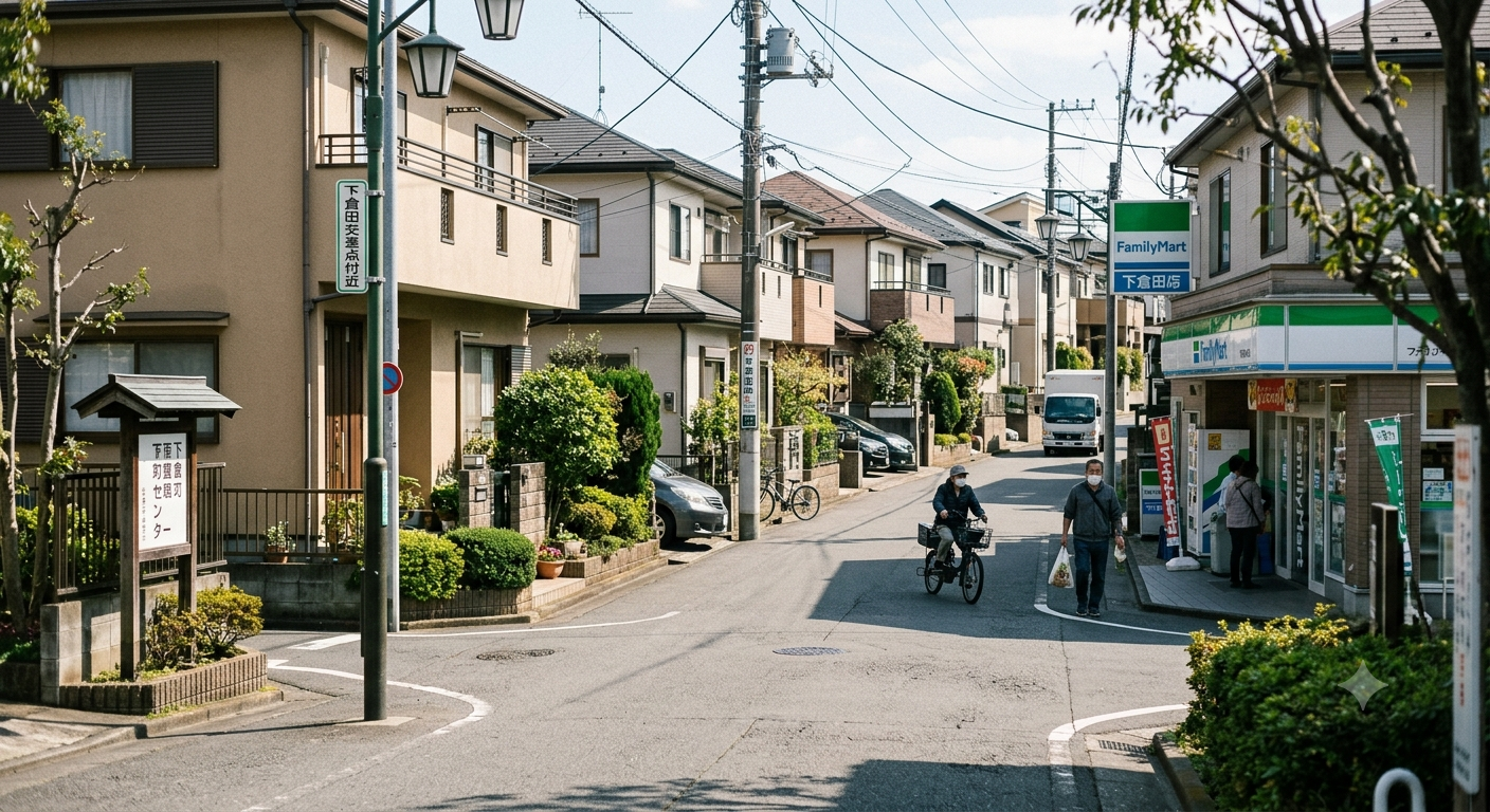 横浜市戸塚区下倉田町の住宅街のイメージ（AI生成画像）